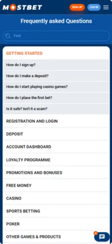 Mostbet App FAQ Page