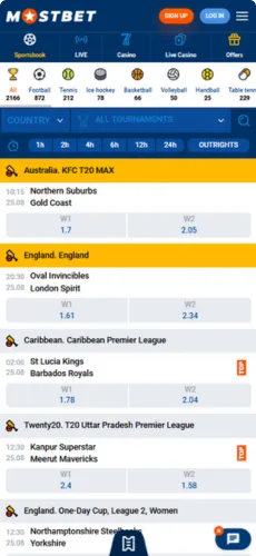 Mostbet App Live Betting