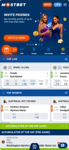 Mostbet App Homepage